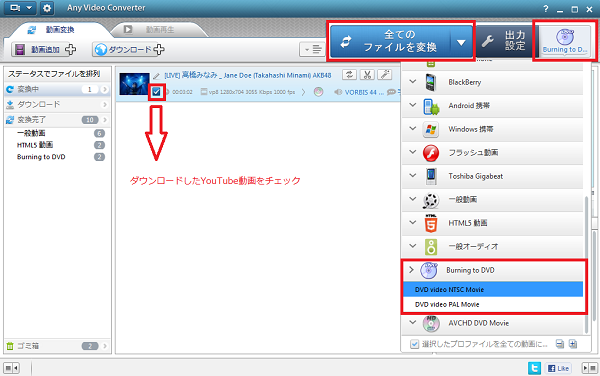 YouTube 動画を DVD に保存