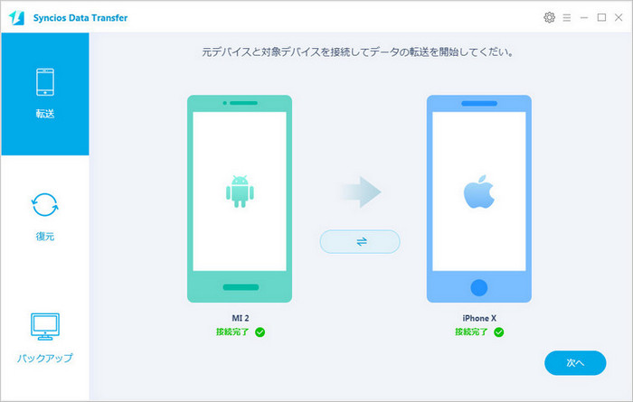 Android から iPad へデータ転送