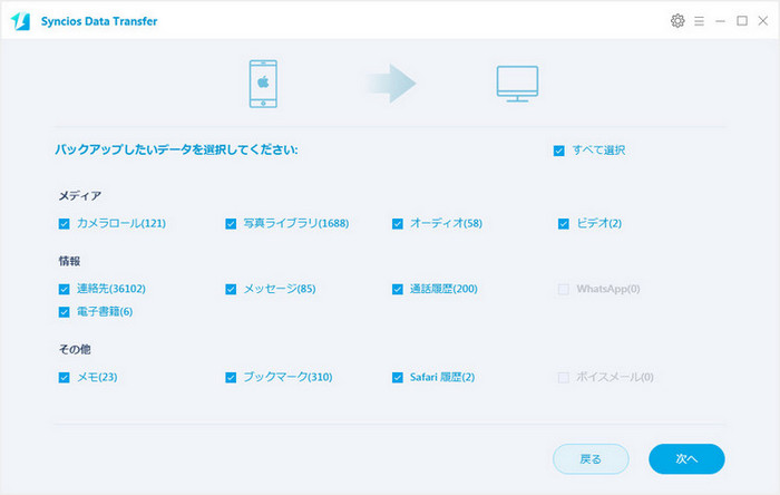 iphone データを PC にバッグアップ