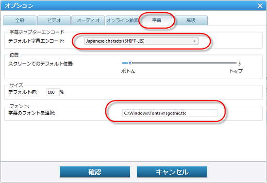 Any Video Converter で字幕を設定